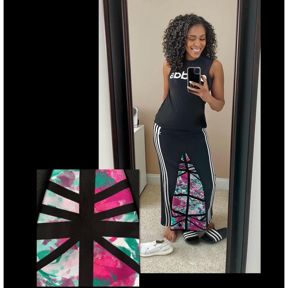 Adidas Black and Floral Maxi Skirt